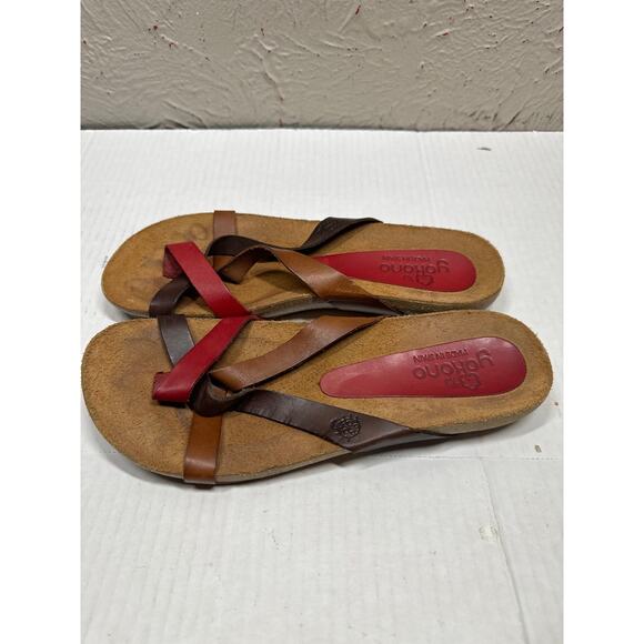 Yokono Women's Strappy Toe Ring Sandal Multicolored Leather Straps Size 8 - Picture 2 of 4